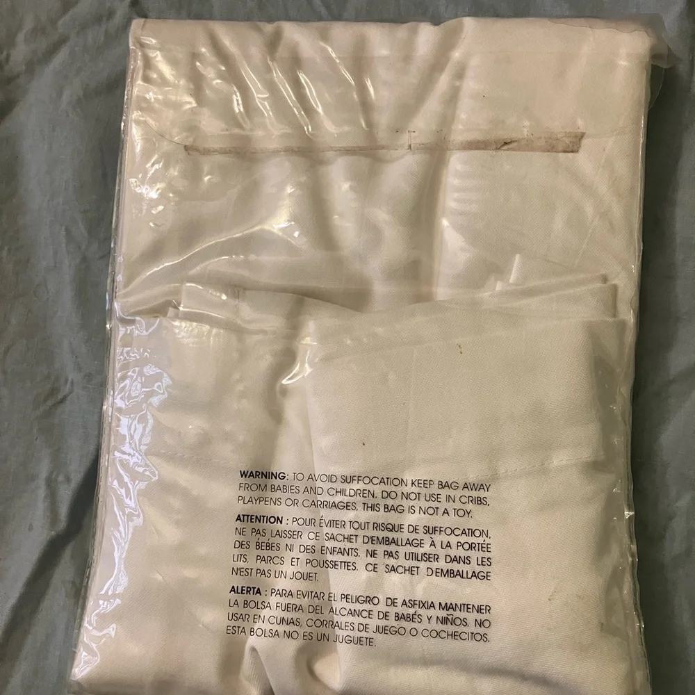 West Elm single white cotton canvas curtain 48x 84 inches nwt